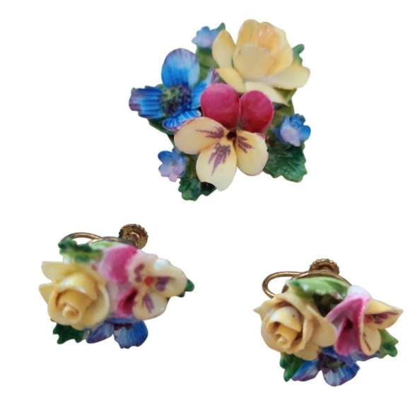 🇨🇦 Antique Staffordshire Crown jewelry set - Picture 3 of 16